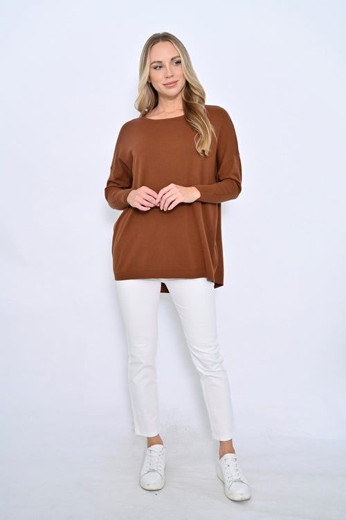 CALI & CO JUMPER CA132 CHOCOLATE