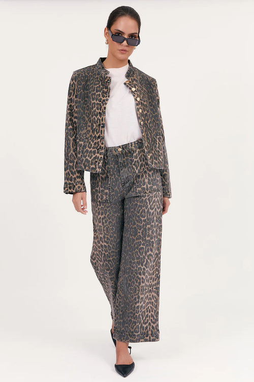 ADORNE AJD1887 HEATHER LEOPARD PRINT JACKET