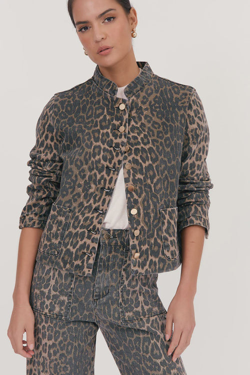 ADORNE AJD1887 HEATHER LEOPARD PRINT JACKET