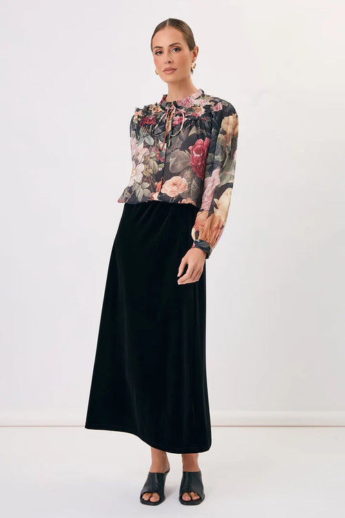 ADORNE AJD1983 CARRIE FLORAL FRILL SHIRT