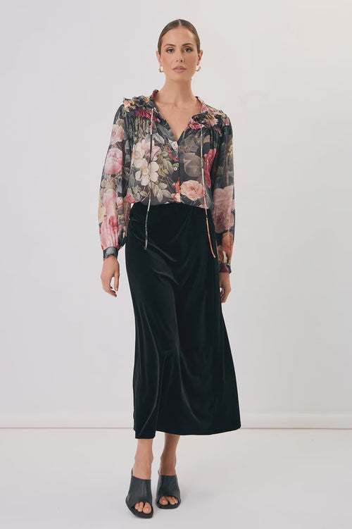 ADORNE AJD1983 CARRIE FLORAL FRILL SHIRT