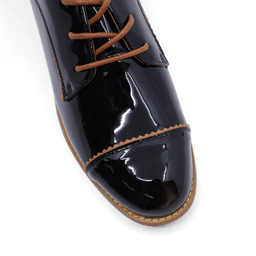 BRESLEY ALPOPO BLACK PATENT/TAN TRIM