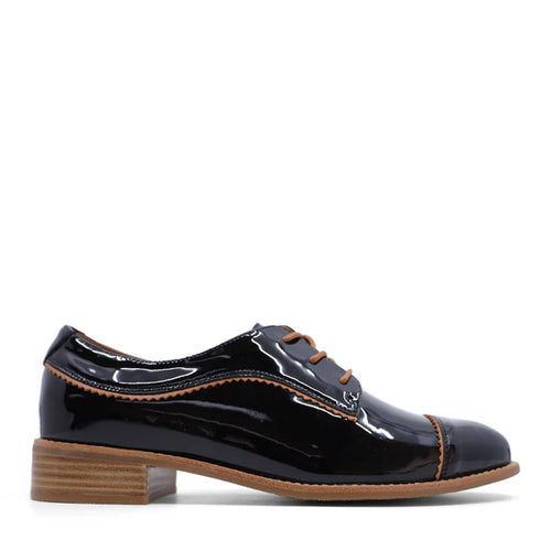 BRESLEY ALPOPO BLACK PATENT/TAN TRIM