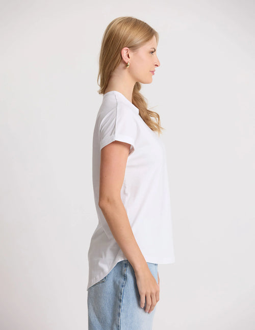 STELLA & GEMMA T SHIRT SOHO CUFF WHITE